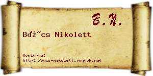 Bács Nikolett névjegykártya