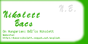 nikolett bacs business card